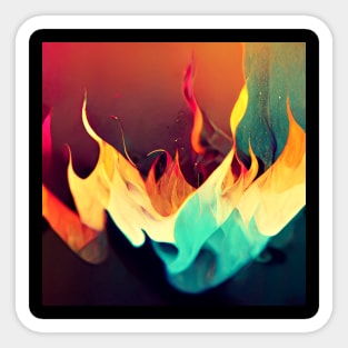 Straight Fire - colorful burning flame Sticker